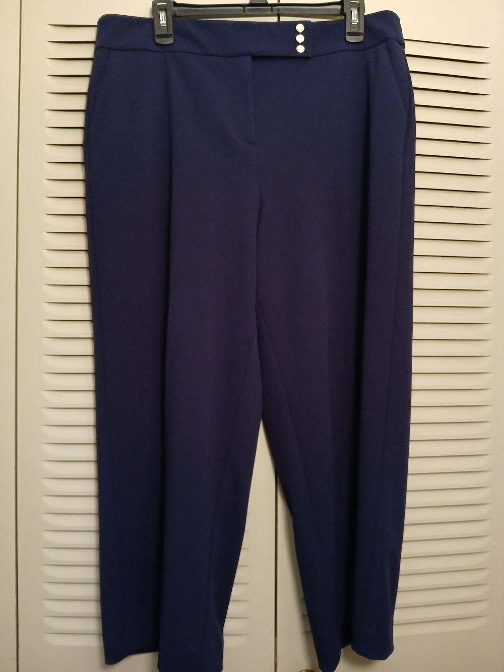 Classic Women's Navy Wide-Leg Dressy Capris